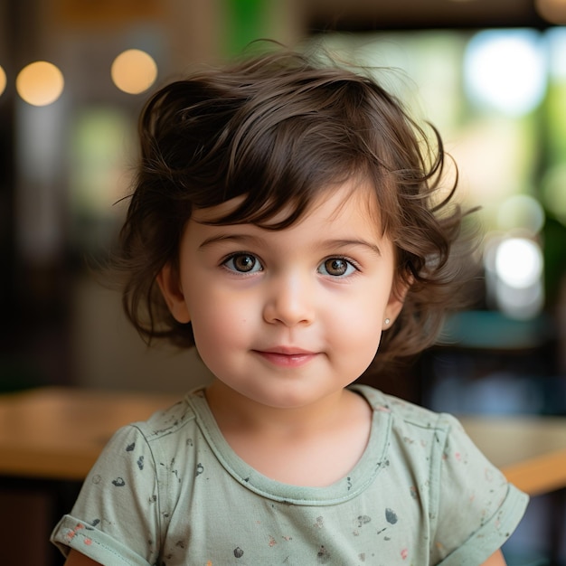 Closeup of a cute European toddler girl