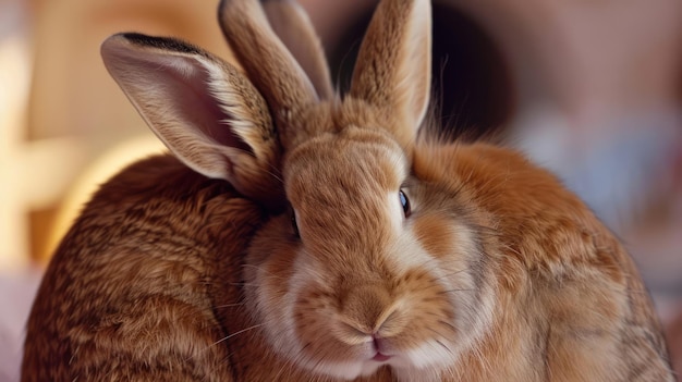 Photo a closeup of a cute rabbit