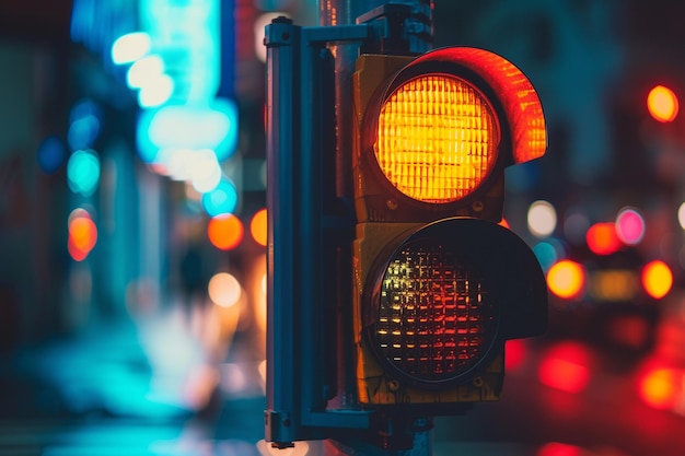 Photo a closeup of a cute traffic light is like a glimpse into a miniature world of color and order