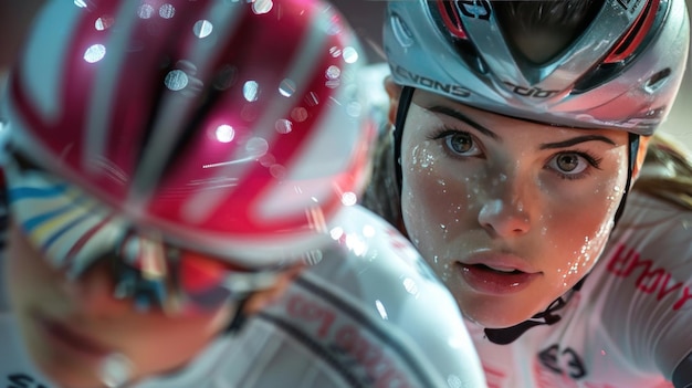 Closeup of a Cyclists Face with Sweat Dripping