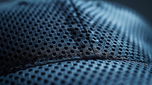 Closeup of dark blue mesh fabric with a subtle pattern