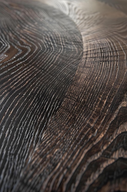 Photo closeup of dark wood grain texture