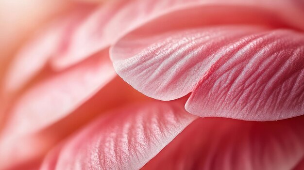 Photo closeup of delicate pink flower petals showcasing texture and color