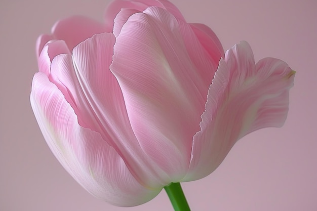 Closeup of a Delicate Pink Tulip Petal