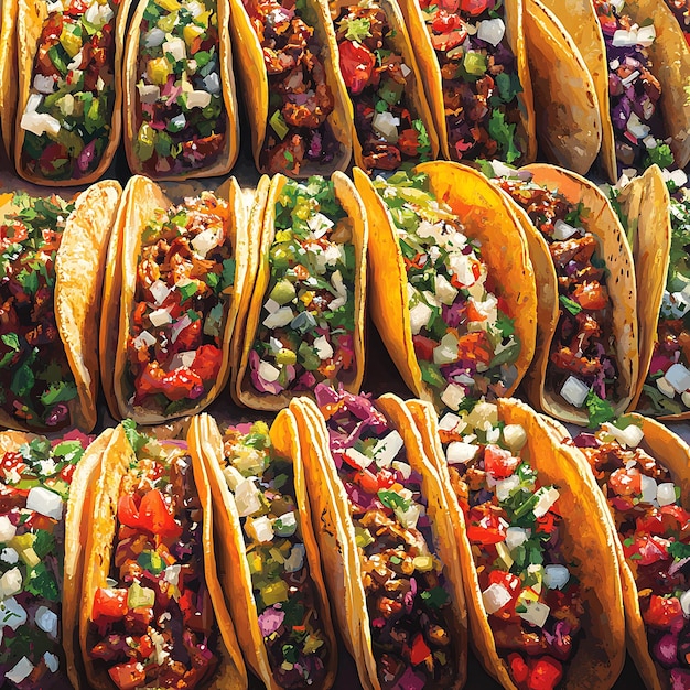 Photo a closeup of delicious freshly made tacos