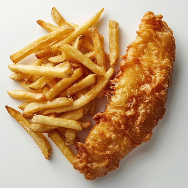 Photo a closeup of a delicious meal that includes battered fish likely haddock accompanied by a side or