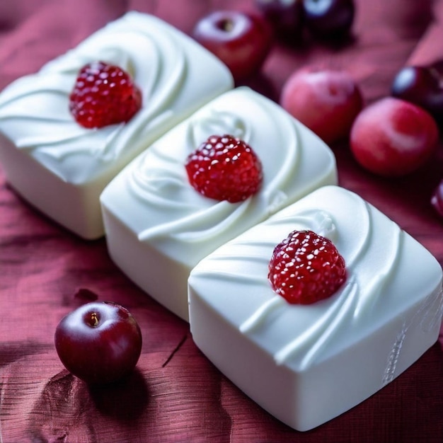 Closeup of dessert in glass against white backgroundRomania