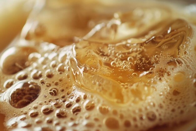 Closeup detail of ice in iced coffee