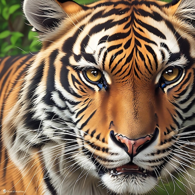 Closeup detail portrait of Sumatran tiger