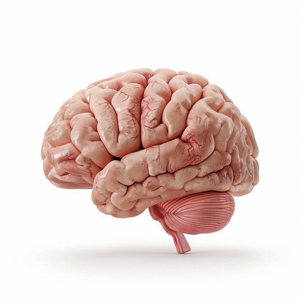 Photo closeup of a detailed anatomical brain model