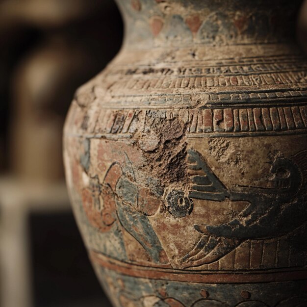 Photo a closeup of a detailed historical artifact like an ancient vase or sculpture