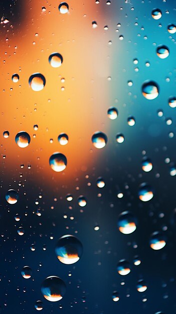 Closeup details of raindrops clinging to a windowpane background image