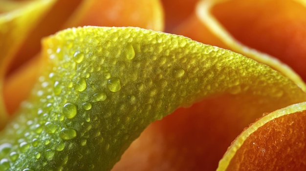 Photo closeup of dewy orange peel