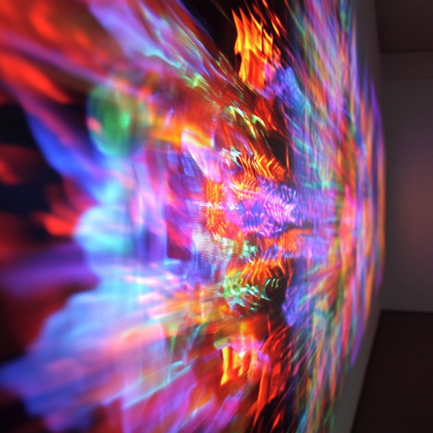 Photo a closeup of a digital art display or projection at a modern art exhibition