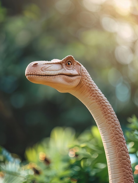 Closeup of a Diplodocus in customer service showcasing its long reach in client relations ideal for customer support symbolism