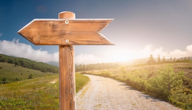 Photo closeup of a directional arrow sign