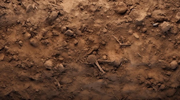 CloseUp of Dirt Field With Rocks and Soil