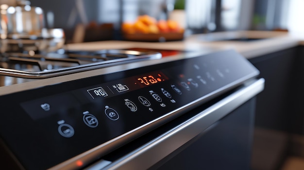 CloseUp of Dishwasher Control Panel Showcasing Settings