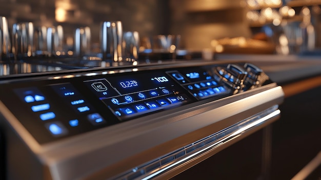 CloseUp of Dishwasher Control Panel Showcasing Settings