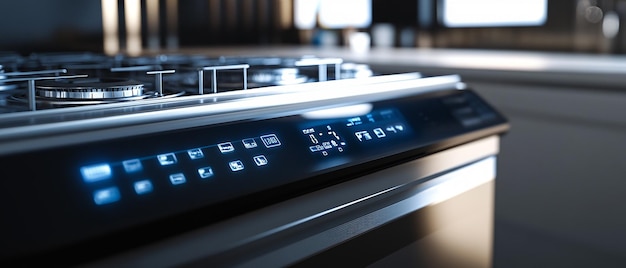 CloseUp of Dishwasher Control Panel Showcasing Settings