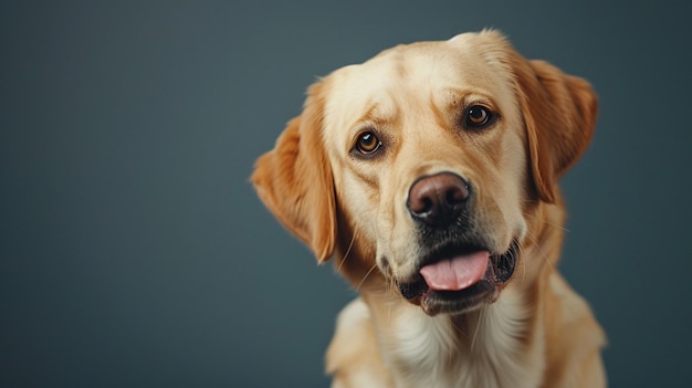 CloseUp Dog Treat Time Image on Blue Background