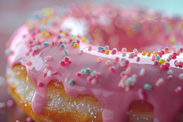 Photo closeup donut with frosting