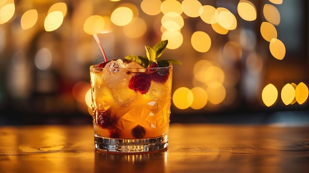 Closeup of Drinks of Glass on the Table