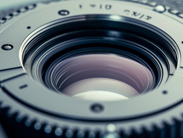 Photo closeup of a dslr camera aperture