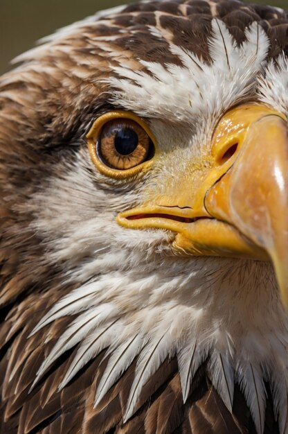 Photo a closeup of an eagle s face highlighting its fierce expression and sharp beak