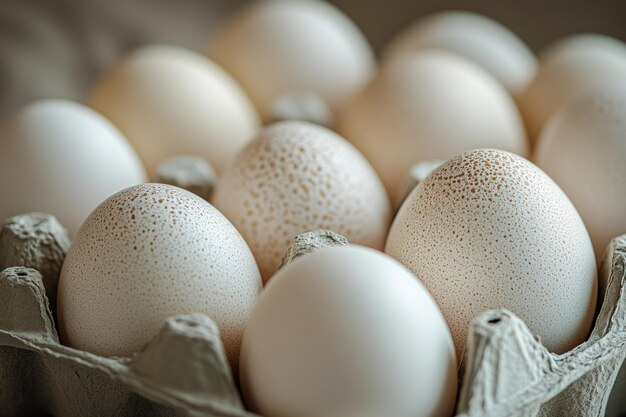 Closeup of Eggs in a Carton