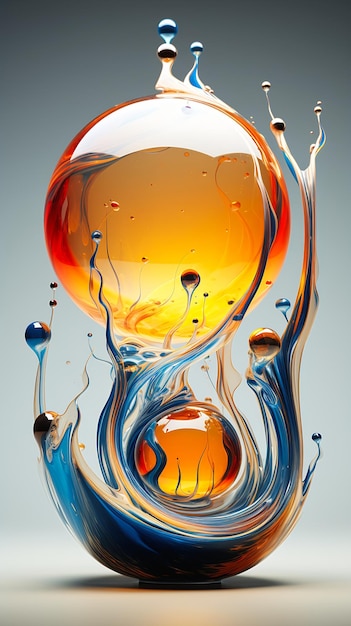 Closeup of an electric orange liquid swirling in a glass