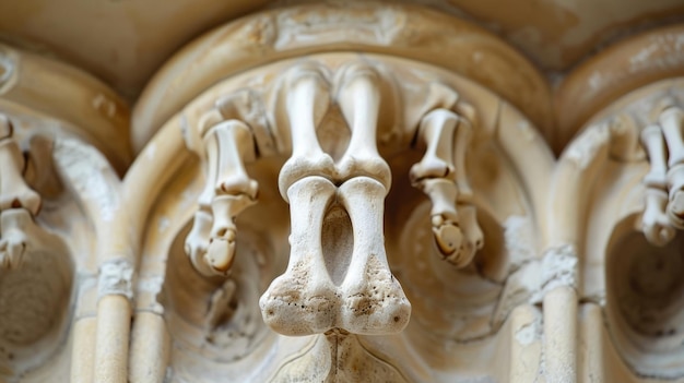 A closeup of the elegant arches of the foot bones reminiscent of grand arches in architecture