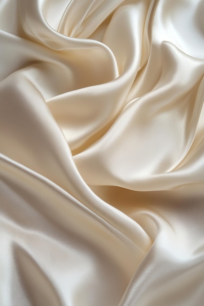 A closeup of an elegant creamcolored silk fabric with its soft folds and subtle sheen creating a lux