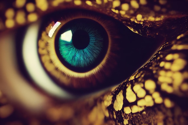 Closeup of the eye in the animal world