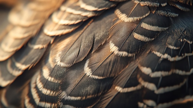 Photo a closeup of feathers focusing on the soft textures and intricate patterns of the barbs