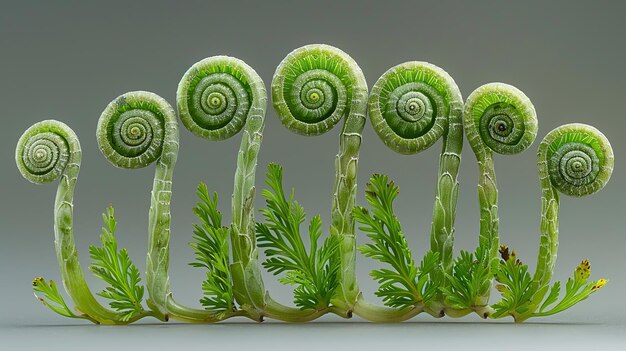 Photo closeup of fern fronds unfurling