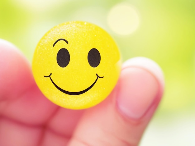 Closeup of Fingers With Happy Smiling Face