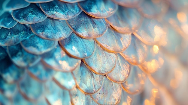 Closeup of Fish Scales Texture Background