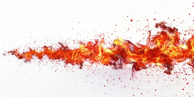 Closeup of flames on white