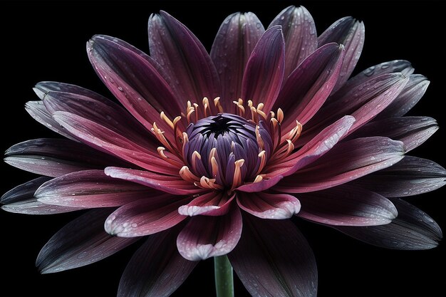 Photo closeup of flower on black background