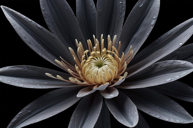 Photo closeup of flower on black background