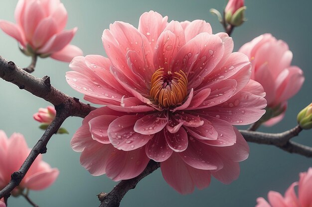 Photo closeup of flower on branch