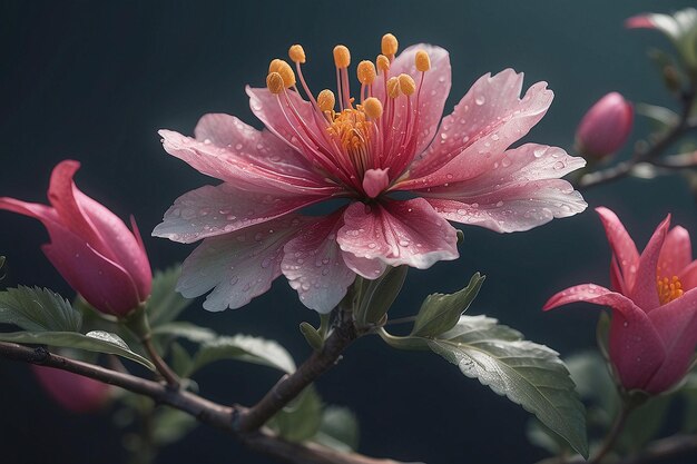 Photo closeup of flower on branch