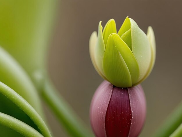 a closeup of a flower bud just beginning generative ai