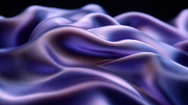 Photo closeup of flowing purple silk fabric abstract background elegance and luxury concept