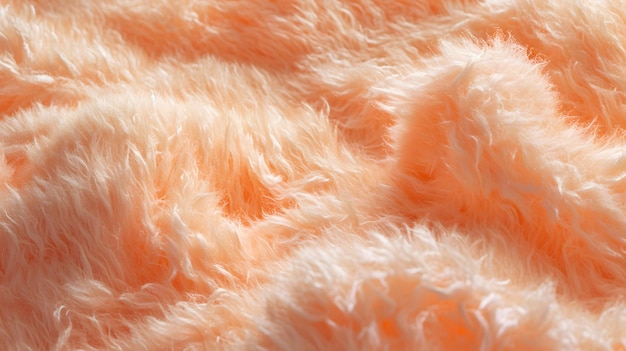 Closeup fluffy peach fuzz fabric with wavy sheen texture