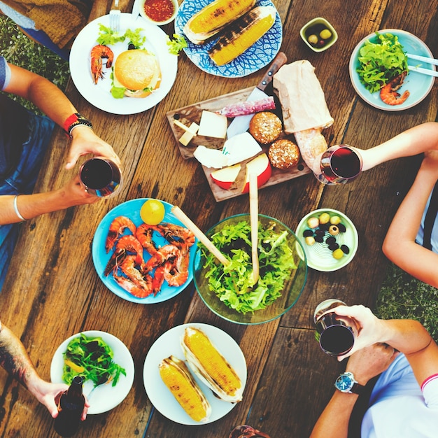 Closeup of food in the party