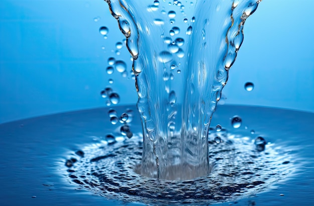 Closeup of fresh and clear splash of water isolated on white background