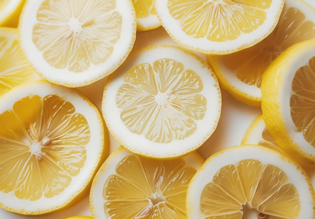 Closeup of Fresh Lemon Slices