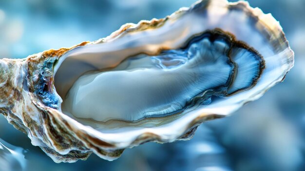 Photo closeup of a fresh oyster shell